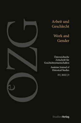 Cover OeZG 33 3 2022, Arbeit und Geschlecht